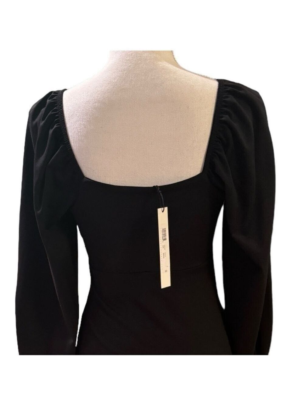 Susana Monaco Sweetheart Neck Puff Long Sleeve Dress Size M - Picture 9 of 11